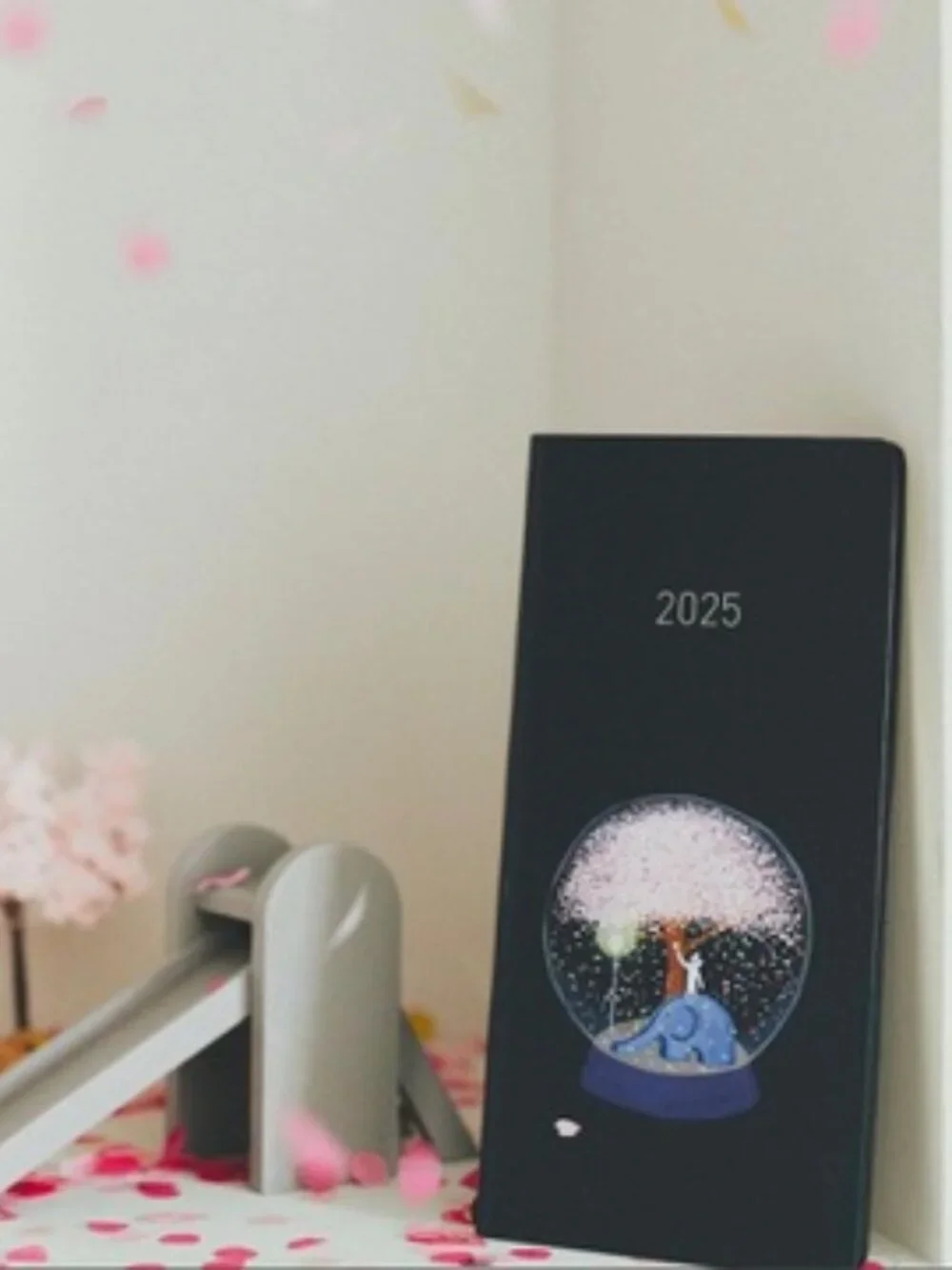 2025 Hobonichi Techo Weeks – Hiroko Kubota: Night Cherry Blossom Snow Globe.
